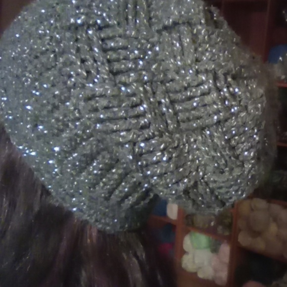 Gray Sparkle Acrylic Slouchy Beanie - Picture 4 of 5